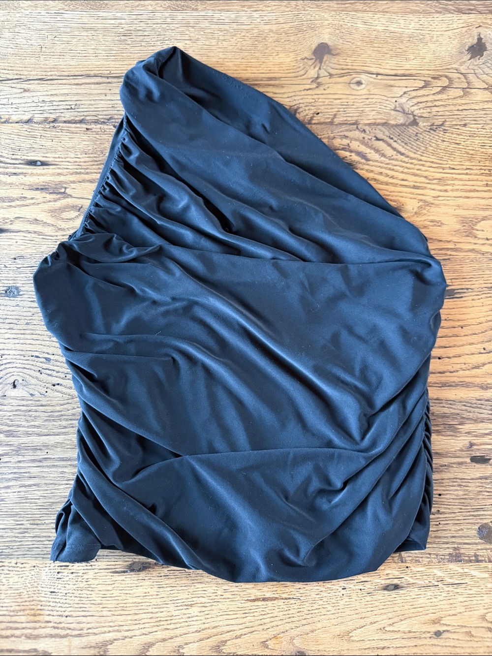Evereve Black Asymmetrical Ruched Shirt